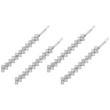 Bobby Pins Silver Alloy 2 Pairs for Women