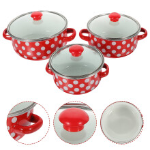 Enamel Cooking Pot Set with Double Handles 1 Set