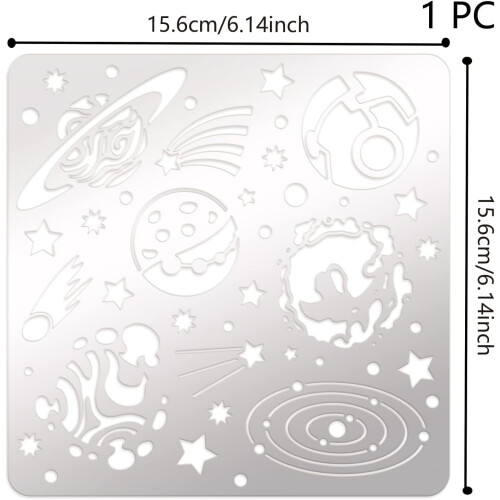 Planet Pattern Metal Stencil Stainless Steel 6.14 Inch 1