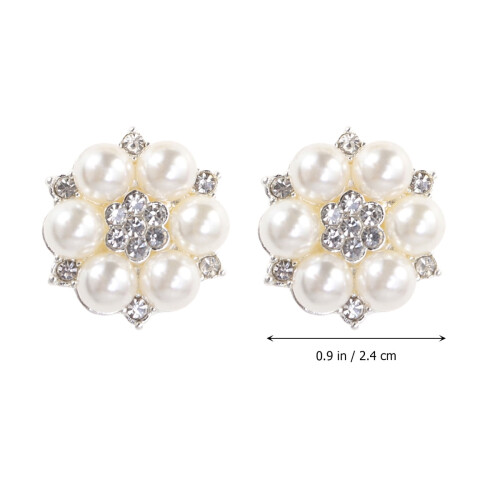 Silver-Plated Flatback Rhinestone Buttons 10 pcs 2