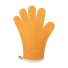 Shiogb Silicone Kitchen Gloves Yellow High-Temp Resistant