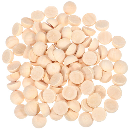 Macrame Round Wood Beads Half Sphere 100pcs