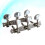 Mini Square Classical Guitar Tuning Pegs 3+3 Silver GC301D 6