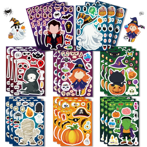 Halloween Face Stickers for Kids 32 PCS
