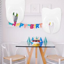 Tooth Shaped Balloons PE 5 Pieces 21.3 x 17.7 x 0.004 Inches