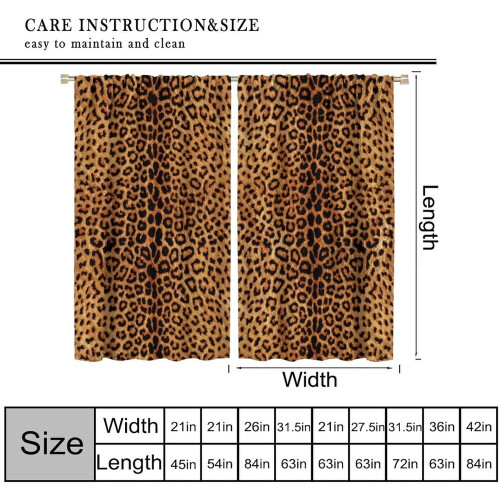 Leopard Print Curtains Brown 42x63 Inch 2 Panels 2
