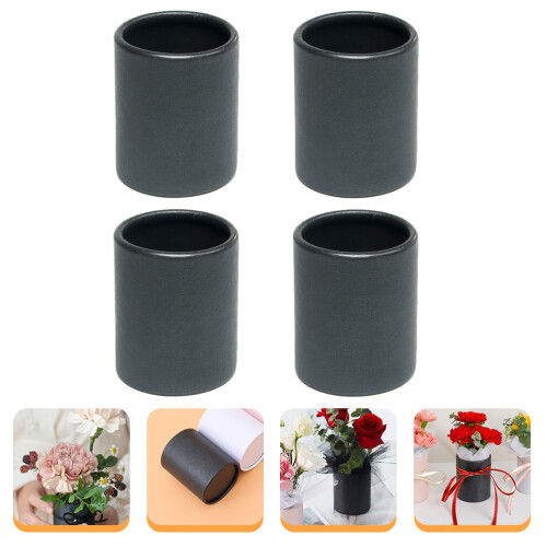 Black Cylindrical Flower Arrangement Boxes 4 pcs 3.1 x 2.4 2