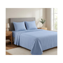 Linen & Loom Elegance Series Super King Size Bedsheet With 2 Pillow Covers | Luxury Striped Cotton Blend Bedsheet Set Tc 300 | Soft Breathable & Hot