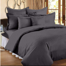 Ab Home Decor Glace Cotton Satin Stripes Plain Color Bedsheet For Double Bed King Size With 2 Pillow Covers (90 X 100 Inch) - White