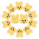 Rabbit-Shaped Resin Buttons Yellow 12 pcs 6