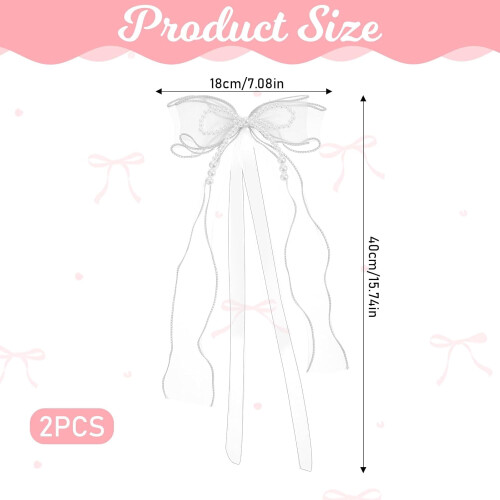 Bowknot Curtain Tiebacks with Pearls 2 Pcs 1