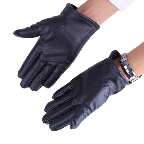 Winter PU Leather Gloves 22x13cm Thicken Warm Windproof