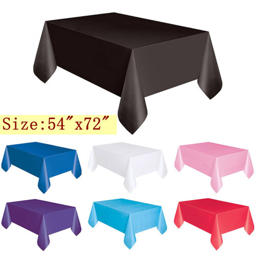 Plastic Rectangle Tablecloth White 2-Pack 6x4.5 Ft 1