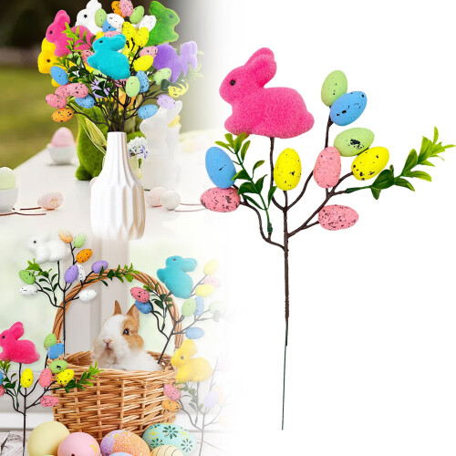 Artificial Easter Egg Branches with Bunny Berries and Leaves 1