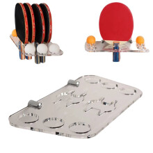 Table Tennis Paddle Storage Rack Table Tennis Racket Display Wall Mounted Holder for Game Room, Garage, Home Clear