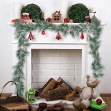 AuroraX Faux Pine Garland 5.9 Ft Green Christmas Vine