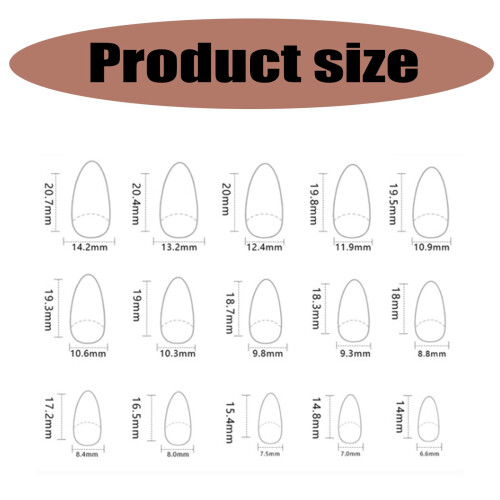 Almond Press-on Nails Sun Design 24 Pieces 2