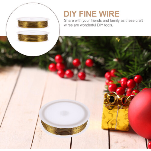 Galvanized Iron Wire Golden Thin 2 Rolls 2.59x2.59x0.63 in 1