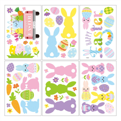 Easter Window Clings Farmhouse Style 6 Pieces 1