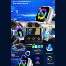 Wireless CarPlay 4in1 AI Box Airplay/Mirror Link/Android Auto/Carplay USB Dongle Voice-Activated Colored Lights