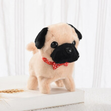 7 inch Pug Puppy Plush Toy with Sound and Tricks