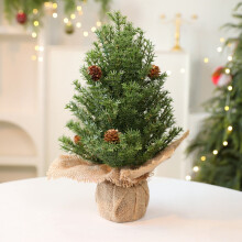 Mini Pre-Lit Artificial Christmas Tree PE Branches Green