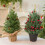 Mini Pre-Lit Artificial Christmas Tree PE Branches Green 4