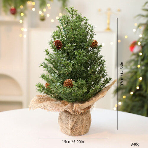 Mini Pre-Lit Artificial Christmas Tree PE Branches Green 2