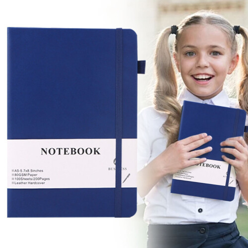 A5 Hardback Lined Notebook 200 Pages 100 GSM College Ruled