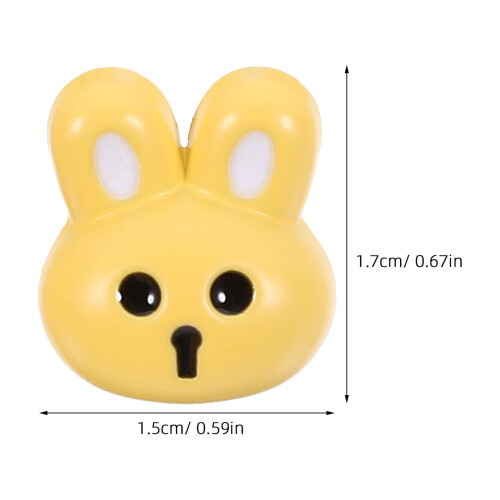 Rabbit-Shaped Resin Buttons Yellow 12 pcs 1