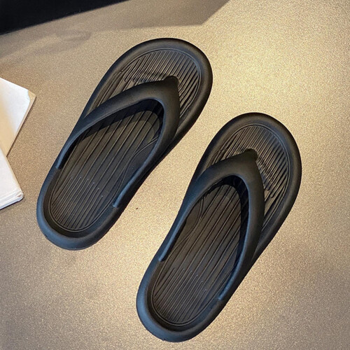 Black Sandals Flip Flops Water-Friendly Non-Slip