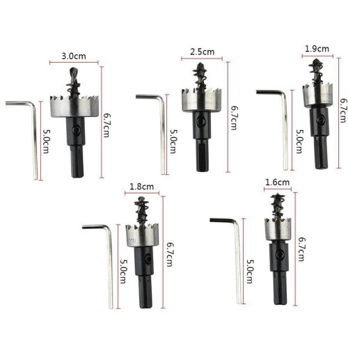 HSS Hole Opener Set 15-30mm for Metal Sheets 5 pcs 1