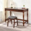 Moderion Small Footstool Solid Wood Legs Navy Upholstered 8