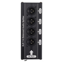 2-Częściowy Rozdzielacz Audio XLR 1x4, Zbalansowany, 1 Wejście 4 Wyjścia, 3-Pinowy Rozdzielacz Sygnału Audio XLR, Nie Wymaga Zasilania