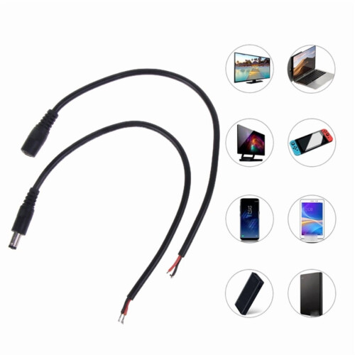 DC Power Pigtail Barrel Plug Cable 12V 10A 2.1x5.5mm 1
