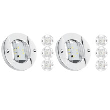 8Pcs Marine Boat Interior Lights,12V LED Boat Deck Courtesy Light 3Inch Round White 6 LED Stern Transom Anchor Light