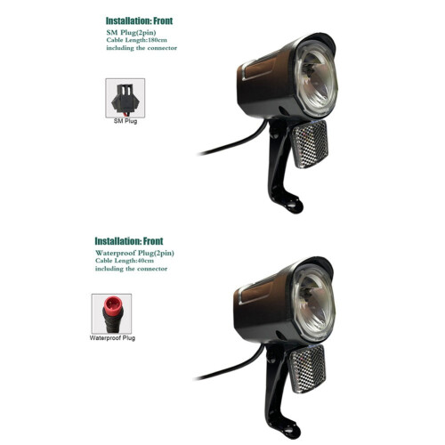 Electric Bike Headlight LED Front Lamp 12V–72V Waterproof 2