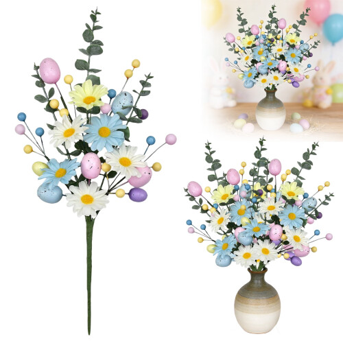 Artificial Easter Egg Stems with Berries and Leaves 12 Pack 1