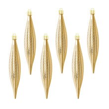 Gold Christmas Tree Ornaments Set 6 pcs 16 cm electroplated