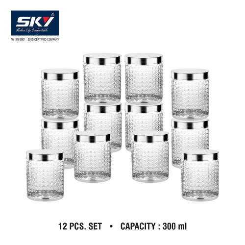 Sky Sky Hector Celebration 12 Pcs Storage Pet Container Gift Set For Kitchen (300 Ml X 12 Silver) 1