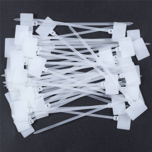 200Pcs Nylon Cable Tie Label Self-Locking Network Zipper Trim Wrap Ring  Label 2
