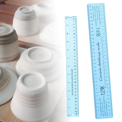 Ceramic Shrinkage Scale Ruler Pottery Measuring Tool 2-Piece