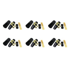6X Plastic Soprano Sax Mouthpiece with Metal Cap Buckle Reed Mouthpiece Patches Pads Black