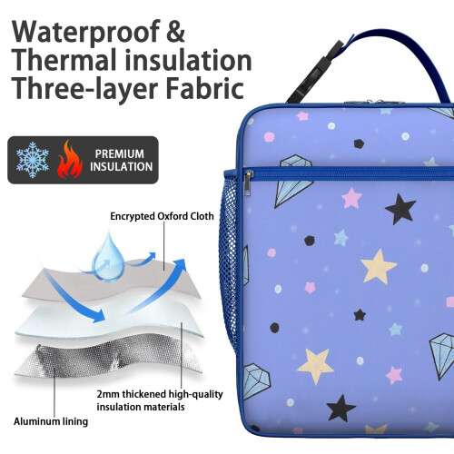 Insulated Lunch Box with Starry Night Sky Design 1 pc 1