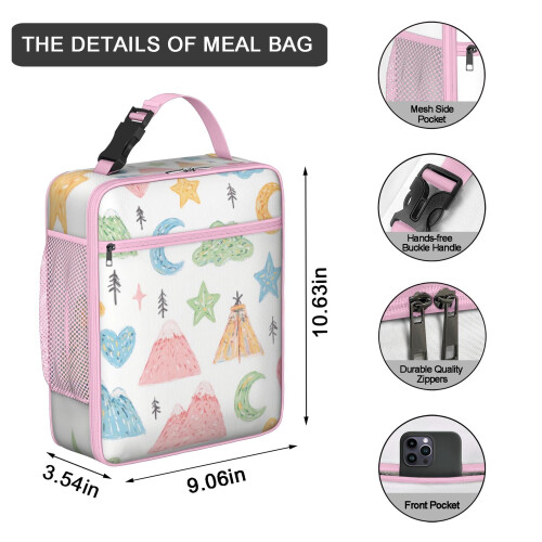 Rainbow Cartoon Insulated Lunch Box Bag Reusable 1-Pack 2