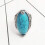 Boho Knuckle Ring Vintage Oval Turquoise Silver Plated 6