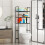 Balcony Floor Standing Storage Rack Black White Plastic 6