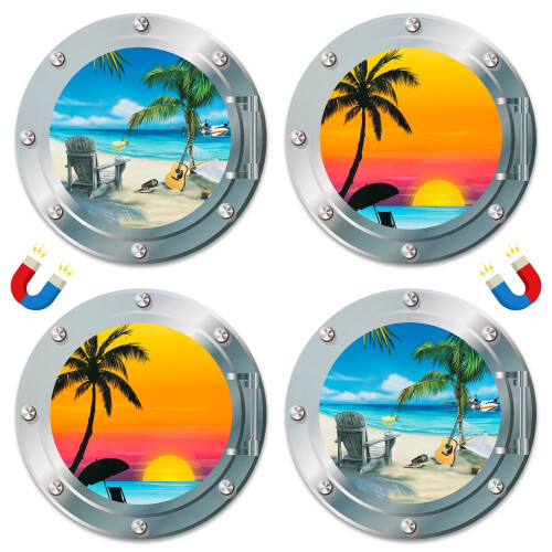 Beach Refrigerator Magnets 4 Pack 1