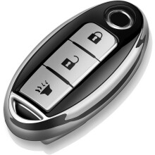 Nissan Key Fob Cover Soft TPU Case Silver 3-Button