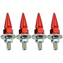Red Anti-Theft Spike License Plate Screws 4 pcs